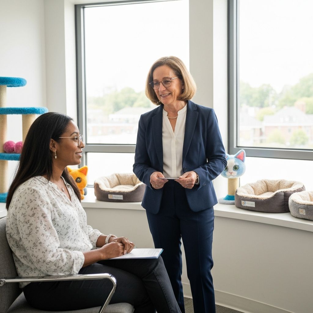 Konsultacje behawioralne dla kotów - behawiozysta z klientem